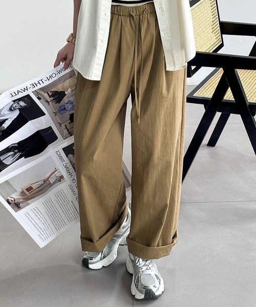 aimoha（アイモハ）の「シンプルワイドパンツ（その他パンツ・レディース・チョコ/ブラック/オフホワイト・MEDIUM/LARGE/SMALL）」の18枚目の写真