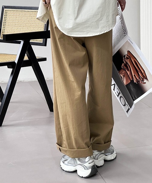 aimoha（アイモハ）の「シンプルワイドパンツ（その他パンツ・レディース・チョコ/ブラック/オフホワイト・MEDIUM/LARGE/SMALL）」の19枚目の写真