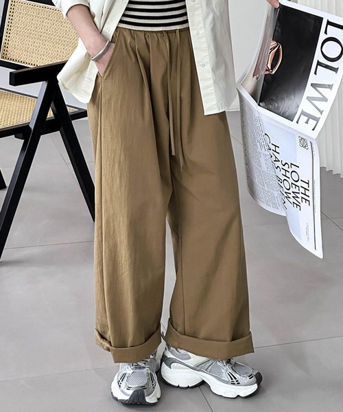 aimoha（アイモハ）の「シンプルワイドパンツ（その他パンツ・レディース・チョコ/ブラック/オフホワイト・MEDIUM/LARGE/SMALL）」の20枚目の写真