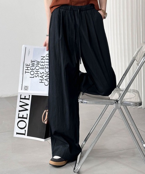 aimoha（アイモハ）の「シンプルワイドパンツ（その他パンツ・レディース・チョコ/ブラック/オフホワイト・MEDIUM/LARGE/SMALL）」の15枚目の写真