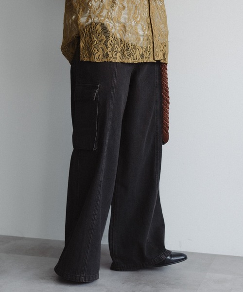 epnok（エプノック）の「バギーワイドカーゴフレアデニム（デニムパンツ・メンズ・ブラック系その他/グレイッシュブルー/ダークブルー/ライトインディゴブルー・SMALL/MEDIUM/LARGE）」の7枚目の写真