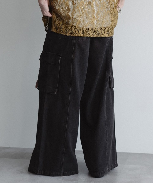 epnok（エプノック）の「バギーワイドカーゴフレアデニム（デニムパンツ・メンズ・ブラック系その他/グレイッシュブルー/ダークブルー/ライトインディゴブルー・SMALL/MEDIUM/LARGE）」の6枚目の写真