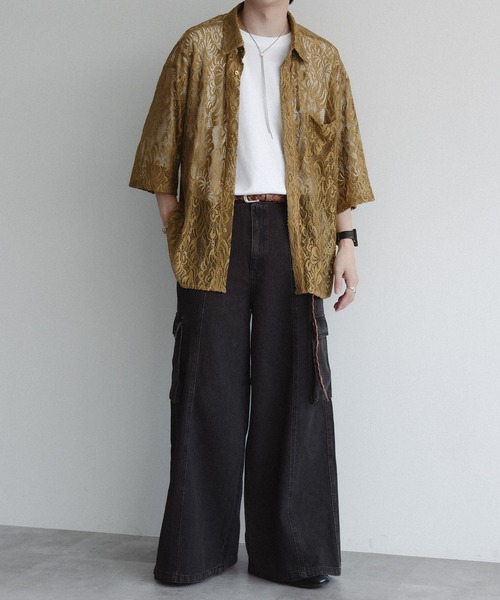 epnok（エプノック）の「バギーワイドカーゴフレアデニム（デニムパンツ・メンズ・ブラック系その他/グレイッシュブルー/ダークブルー/ライトインディゴブルー・SMALL/MEDIUM/LARGE）」の8枚目の写真