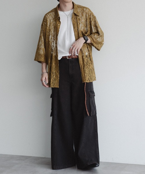 epnok（エプノック）の「バギーワイドカーゴフレアデニム（デニムパンツ・メンズ・ブラック系その他/グレイッシュブルー/ダークブルー/ライトインディゴブルー・SMALL/MEDIUM/LARGE）」の9枚目の写真