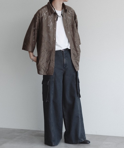 epnok（エプノック）の「バギーワイドカーゴフレアデニム（デニムパンツ・メンズ・ブラック系その他/グレイッシュブルー/ダークブルー/ライトインディゴブルー・SMALL/MEDIUM/LARGE）」の18枚目の写真