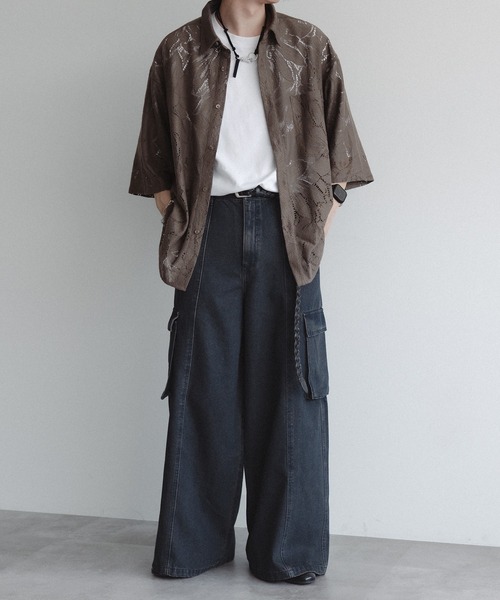 epnok（エプノック）の「バギーワイドカーゴフレアデニム（デニムパンツ・メンズ・ブラック系その他/グレイッシュブルー/ダークブルー/ライトインディゴブルー・SMALL/MEDIUM/LARGE）」の16枚目の写真