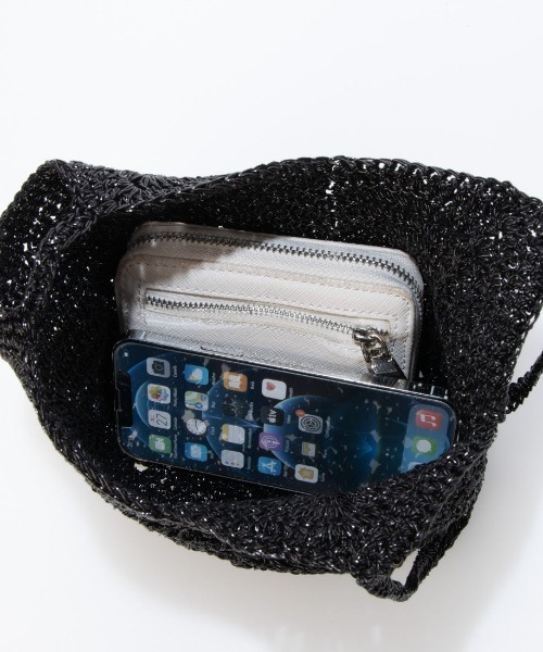 cache cache(カシュ カシュ)の「カシュカシュ cachecache / メタリック糸手編みポシェット(ショルダーバッグ・レディース・ゴールド/ブラック/シルバー・FREE)」の7枚目の写真