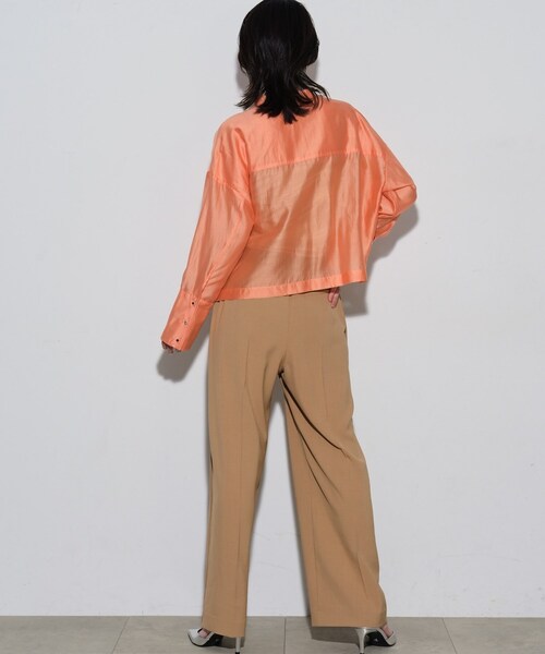 GALLEST(ギャレスト)の「◆シアークロップドシャツ(シャツ/ブラウス・レディース・ホワイト/ブラック/パープル/オレンジ系・38)」の11枚目の写真