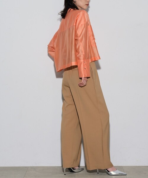 GALLEST(ギャレスト)の「◆シアークロップドシャツ(シャツ/ブラウス・レディース・ホワイト/ブラック/パープル/オレンジ系・38)」の12枚目の写真