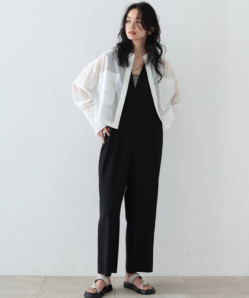 GALLEST(ギャレスト)の「◆シアークロップドシャツ(シャツ/ブラウス・レディース・ホワイト/ブラック/パープル/オレンジ系・38)」の13枚目の写真