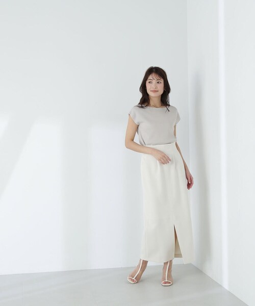 NATURAL BEAUTY BASIC（ナチュラルビューティーベーシック）の「◇総針ベーシックシリーズ　ボートネックニット（ニット/セーター・レディース・ブラック/オフホワイト/ブルー/ピンク・FREE）」の16枚目の写真