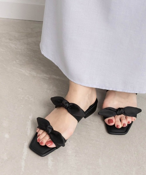 【セール】サテンリボンローヒールサンダル（サンダル）｜RANDA（ランダ）