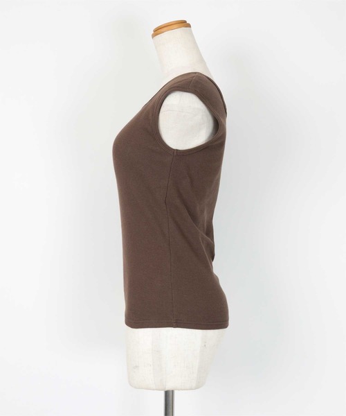 UR'S（ユアーズ）の「カップ付スクエアネックトップス/タンクトップ（タンクトップ・レディース・ブラック/ブラウン/ホワイト/ピンク・S/L/M）」の14枚目の写真