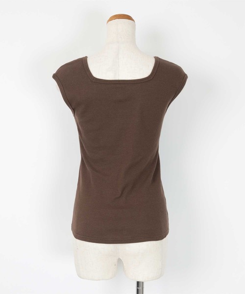 UR'S（ユアーズ）の「カップ付スクエアネックトップス/タンクトップ（タンクトップ・レディース・ブラック/ブラウン/ホワイト/ピンク・S/L/M）」の15枚目の写真