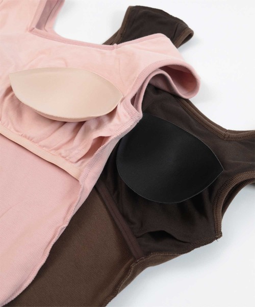 UR'S（ユアーズ）の「カップ付スクエアネックトップス/タンクトップ（タンクトップ・レディース・ブラック/ブラウン/ホワイト/ピンク・S/L/M）」の17枚目の写真