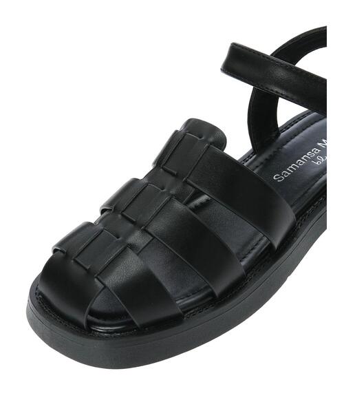 Samansa Mos2 blue（サマンサモスモスブルー）の「厚底グルカサンダル（ドレスシューズ・レディース・ブラック/オフホワイト・L/M）」の19枚目の写真
