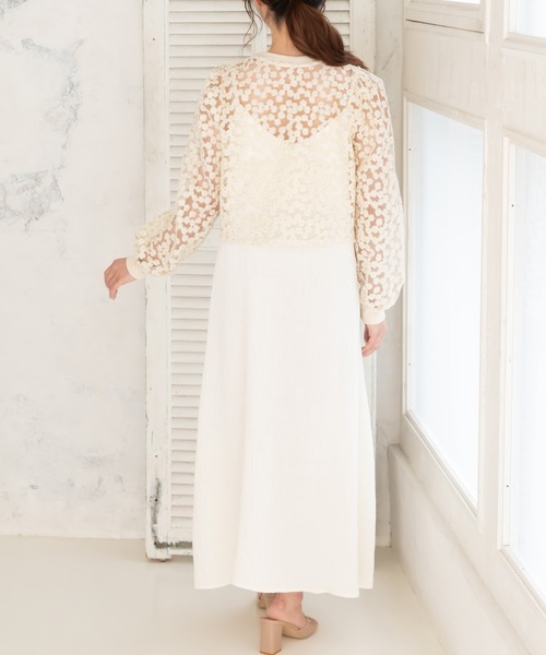 attiree(アティレー)の「楊柳ジャガードキャミワンピ(ワンピース・レディース・ホワイト/ベージュ/パープル/ブラック・FREE)」の11枚目の写真