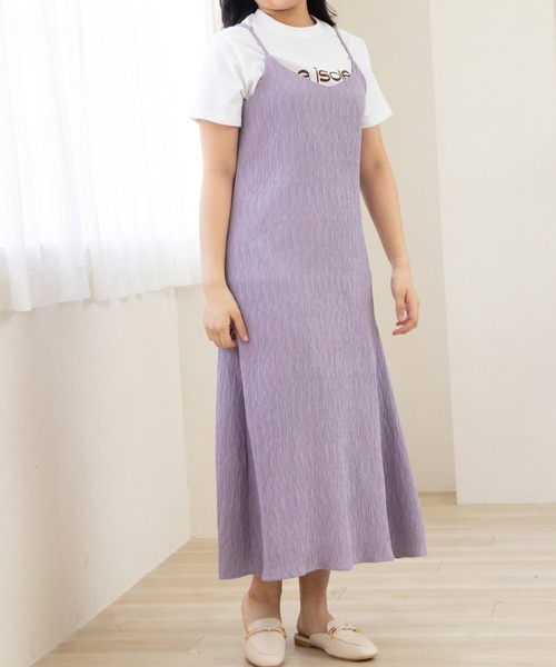 attiree(アティレー)の「楊柳ジャガードキャミワンピ(ワンピース・レディース・ホワイト/ベージュ/パープル/ブラック・FREE)」の15枚目の写真