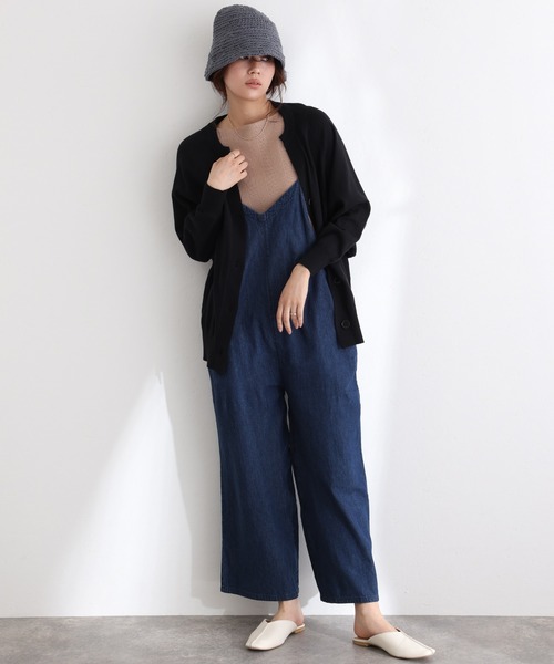 ElegChic(エレグシック)の「キーネックドルマンカーディガン(カーディガン/ボレロ・レディース・ブラック/グレイッシュベージュ/オフホワイト/ネイビー・M/XL/4L)」の1枚目の写真