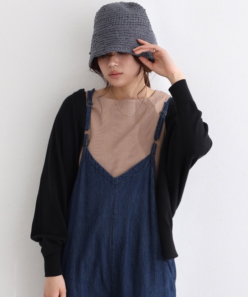 ElegChic(エレグシック)の「キーネックドルマンカーディガン(カーディガン/ボレロ・レディース・ブラック/グレイッシュベージュ/オフホワイト/ネイビー・M/XL/4L)」の7枚目の写真