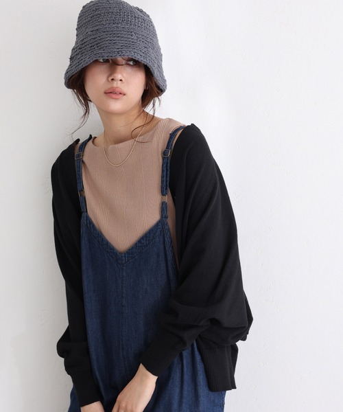 ElegChic(エレグシック)の「キーネックドルマンカーディガン(カーディガン/ボレロ・レディース・ブラック/グレイッシュベージュ/オフホワイト/ネイビー・M/XL/4L)」の8枚目の写真