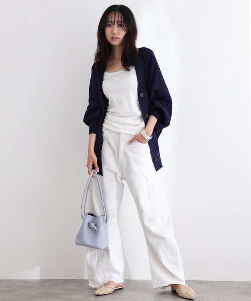 ElegChic(エレグシック)の「キーネックドルマンカーディガン(カーディガン/ボレロ・レディース・ブラック/グレイッシュベージュ/オフホワイト/ネイビー・M/XL/4L)」の9枚目の写真