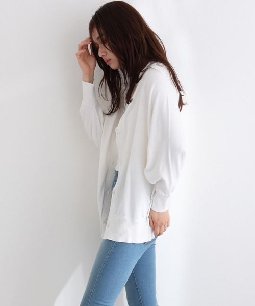ElegChic(エレグシック)の「キーネックドルマンカーディガン(カーディガン/ボレロ・レディース・ブラック/グレイッシュベージュ/オフホワイト/ネイビー・M/XL/4L)」の14枚目の写真