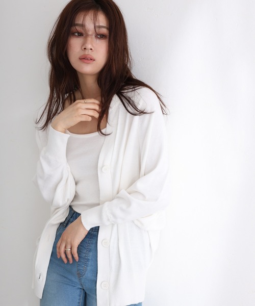 ElegChic(エレグシック)の「キーネックドルマンカーディガン(カーディガン/ボレロ・レディース・ブラック/グレイッシュベージュ/オフホワイト/ネイビー・M/XL/4L)」の16枚目の写真