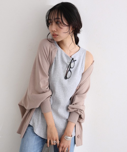 ElegChic(エレグシック)の「キーネックドルマンカーディガン(カーディガン/ボレロ・レディース・ブラック/グレイッシュベージュ/オフホワイト/ネイビー・M/XL/4L)」の18枚目の写真