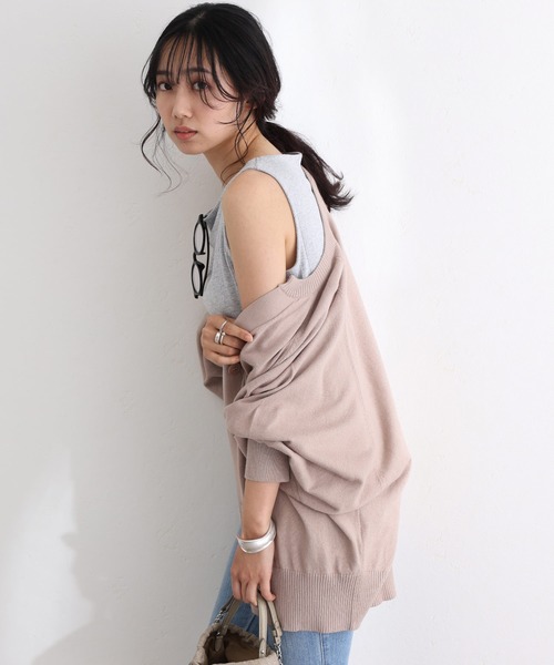ElegChic(エレグシック)の「キーネックドルマンカーディガン(カーディガン/ボレロ・レディース・ブラック/グレイッシュベージュ/オフホワイト/ネイビー・M/XL/4L)」の20枚目の写真