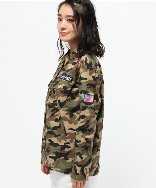 WEGO（ウィゴー）の「WEGO/ミリタリーシャツ（シャツ/ブラウス・レディース・カーキ/その他1・FREE）」の4枚目の写真