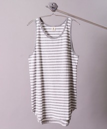 BAYBLO | (BE)ボーダー ラウンドヘム レイヤード ロング タンクトップ(タンクトップ)