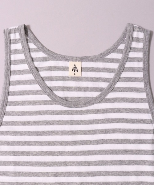 BAYBLO（ベイブロ）の「(BE)ボーダー ラウンドヘム レイヤード ロング タンクトップ（タンクトップ・メンズ・グレー×ホワイト/ブラック×ホワイト・FREE）」の8枚目の写真