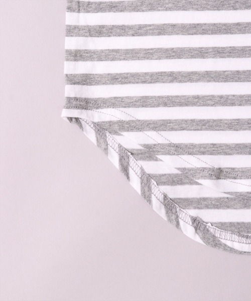 BAYBLO（ベイブロ）の「(BE)ボーダー ラウンドヘム レイヤード ロング タンクトップ（タンクトップ・メンズ・グレー×ホワイト/ブラック×ホワイト・FREE）」の10枚目の写真