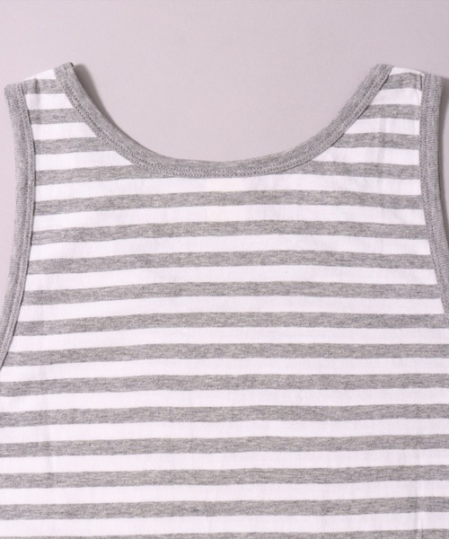 BAYBLO（ベイブロ）の「(BE)ボーダー ラウンドヘム レイヤード ロング タンクトップ（タンクトップ・メンズ・グレー×ホワイト/ブラック×ホワイト・FREE）」の11枚目の写真