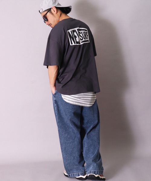 BAYBLO（ベイブロ）の「(BE)ボーダー ラウンドヘム レイヤード ロング タンクトップ（タンクトップ・メンズ・グレー×ホワイト/ブラック×ホワイト・FREE）」の5枚目の写真