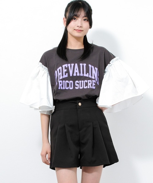 RiCO SUCRE(リコシュクレ)の「タックフレアショートパンツ(その他パンツ・キッズ・ブラック/サックスブルー/オフホワイト・160/130/140/165/150)」の15枚目の写真