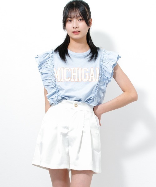 RiCO SUCRE(リコシュクレ)の「タックフレアショートパンツ(その他パンツ・キッズ・ブラック/サックスブルー/オフホワイト・160/130/140/165/150)」の17枚目の写真