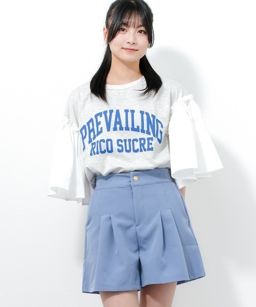 RiCO SUCRE(リコシュクレ)の「タックフレアショートパンツ(その他パンツ・キッズ・ブラック/サックスブルー/オフホワイト・160/130/140/165/150)」の18枚目の写真