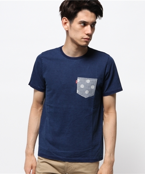 Denime（ドゥニーム）の「INDIGO DYE PK TEE（Tシャツ/カットソー・メンズ・インディゴブルー・MEDIUM/SMALL/LARGE）」の2枚目の写真