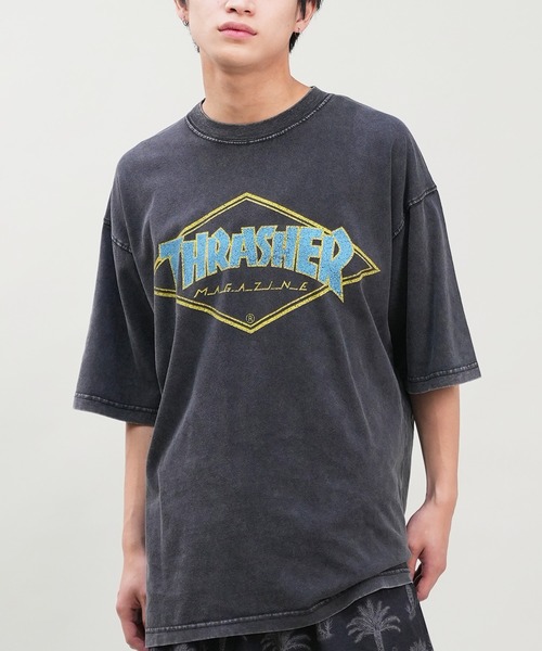 【ムラサキスポーツ限定】THRASHER/スラッシャー 半袖Tシャツ ブランドロゴ ピグメント加工 THMM-24SMSST01（Tシャツ/カットソー）｜THRASHER（スラッシャー）