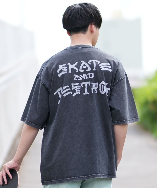 【ムラサキスポーツ限定】THRASHER/スラッシャー 半袖Tシャツ ブランドロゴ ピグメント加工 THMM-24SMSST01（Tシャツ/カットソー）｜THRASHER（スラッシャー）