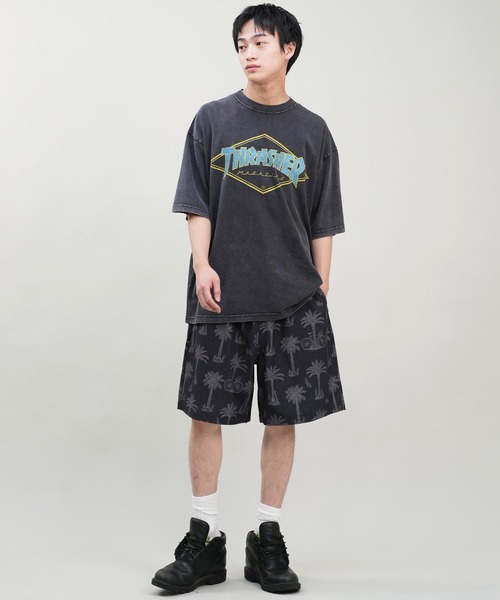 【ムラサキスポーツ限定】THRASHER/スラッシャー 半袖Tシャツ ブランドロゴ ピグメント加工 THMM-24SMSST01（Tシャツ/カットソー）｜THRASHER（スラッシャー）