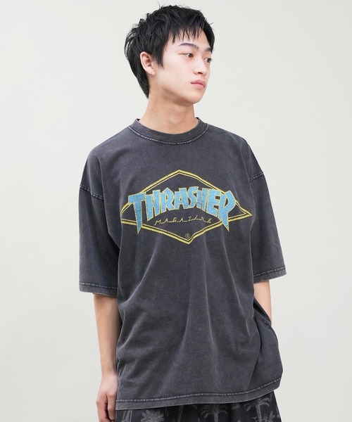 【ムラサキスポーツ限定】THRASHER/スラッシャー 半袖Tシャツ ブランドロゴ ピグメント加工 THMM-24SMSST01（Tシャツ/カットソー）｜THRASHER（スラッシャー）