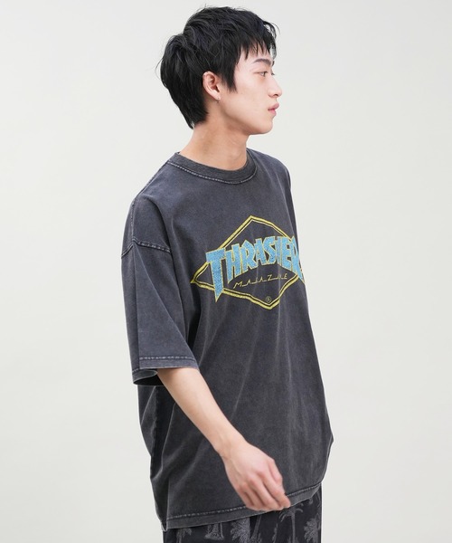 【ムラサキスポーツ限定】THRASHER/スラッシャー 半袖Tシャツ ブランドロゴ ピグメント加工 THMM-24SMSST01（Tシャツ/カットソー）｜THRASHER（スラッシャー）