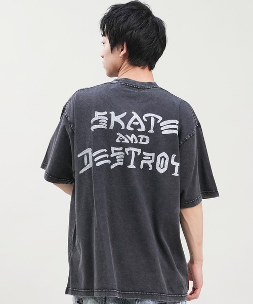 【ムラサキスポーツ限定】THRASHER/スラッシャー 半袖Tシャツ ブランドロゴ ピグメント加工 THMM-24SMSST01（Tシャツ/カットソー）｜THRASHER（スラッシャー）