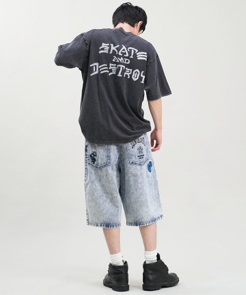 【ムラサキスポーツ限定】THRASHER/スラッシャー 半袖Tシャツ ブランドロゴ ピグメント加工 THMM-24SMSST01（Tシャツ/カットソー）｜THRASHER（スラッシャー）