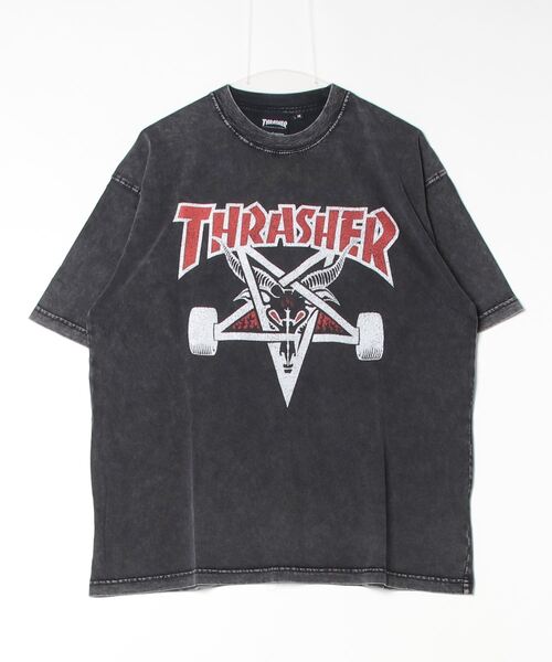 【ムラサキスポーツ限定】THRASHER/スラッシャー 半袖Tシャツ ブランドロゴ ピグメント加工 THMM-24SMSST01（Tシャツ/カットソー）｜THRASHER（スラッシャー）