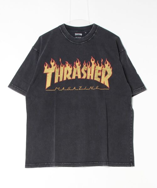 【ムラサキスポーツ限定】THRASHER/スラッシャー 半袖Tシャツ ブランドロゴ ピグメント加工 THMM-24SMSST01（Tシャツ/カットソー）｜THRASHER（スラッシャー）