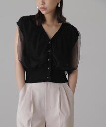 FREE'S MART | ◆前後2WAYチュールレイヤードノースリーブニット(ベスト)